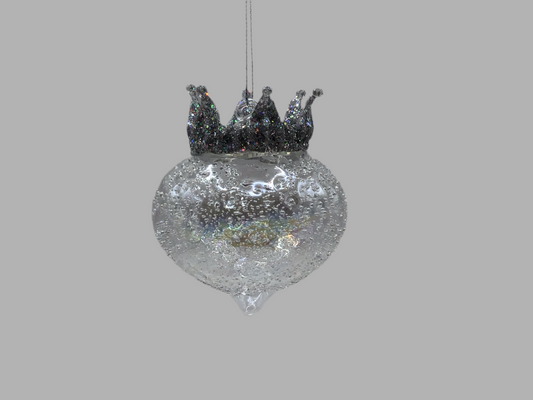 Bauble coron addurnedig gwydr
