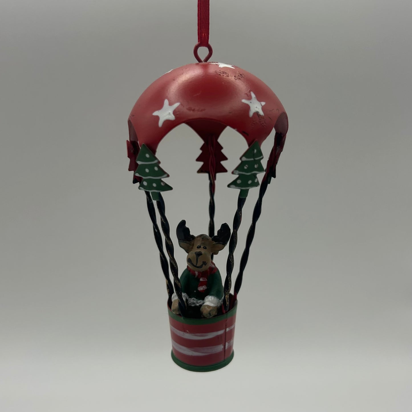 Reindeer in Hot Air Balloon Bauble