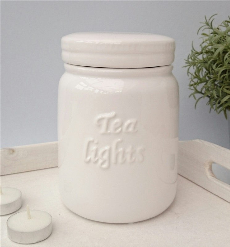 Ceramic Tea Light Storage Jar Wax Melt Oil Burner