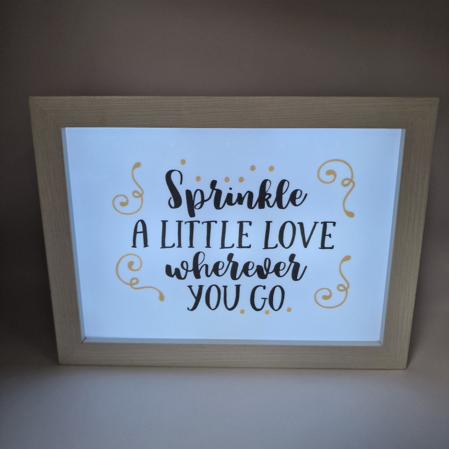 Sprinkle a little love Light Up Box Picture Wall Hanging Freestanding