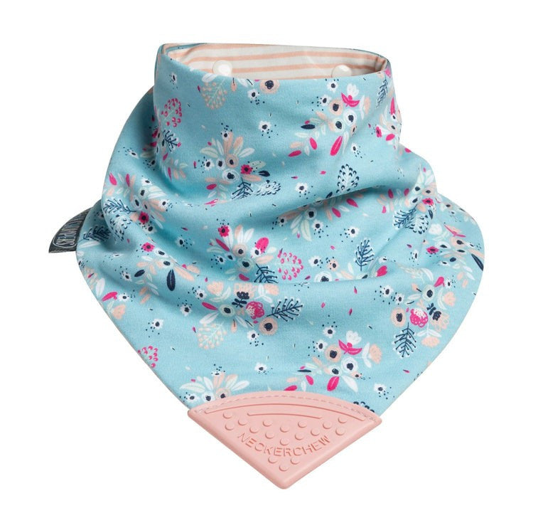 Cheeky Chompers neckerchew Teething Dribble Bib, Botanical Bloom