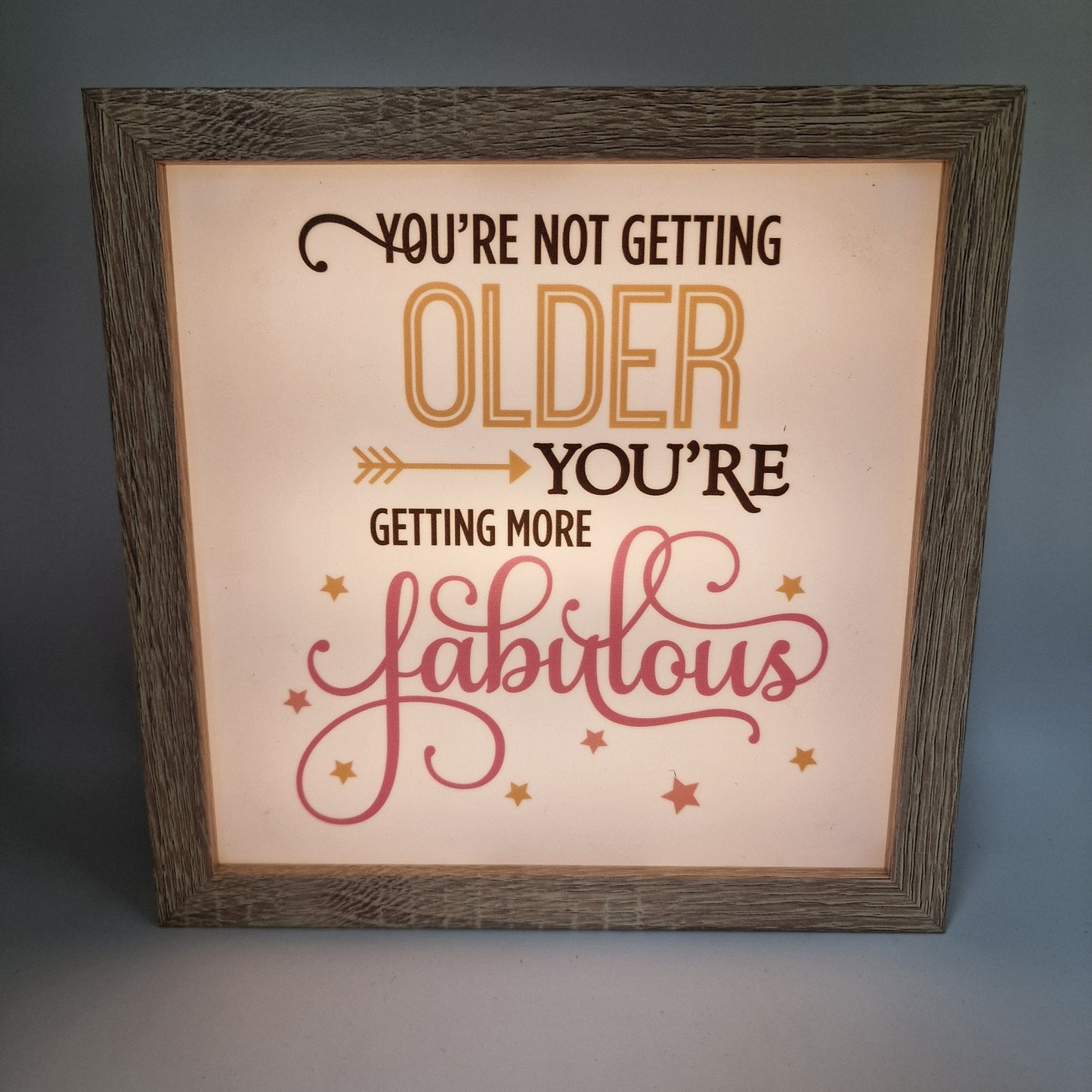 Your Not Getting Older Light Box Birthday Gift