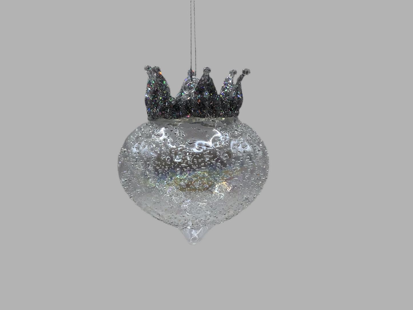 Glass embellished crown bauble