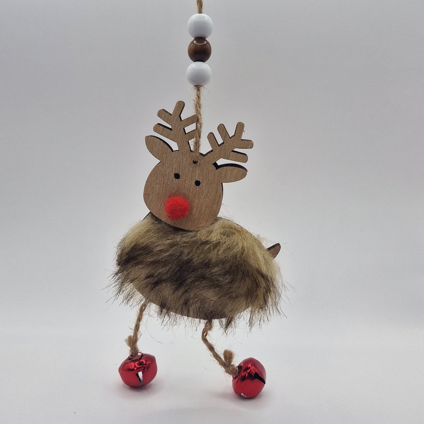 Wooden furry reindeer