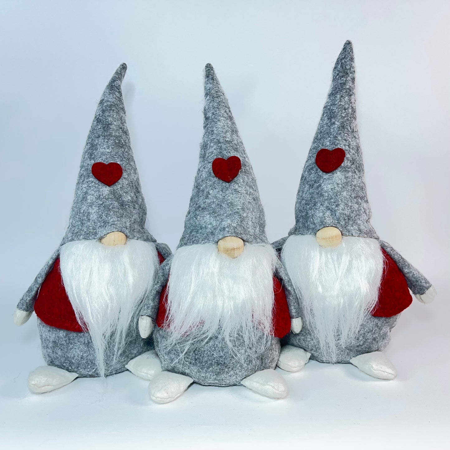 Grey Gonk with red heart and waistcoat