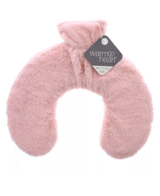 Warm At Heart Fur Neck Hot Water Bottle Pink Neck Warmer