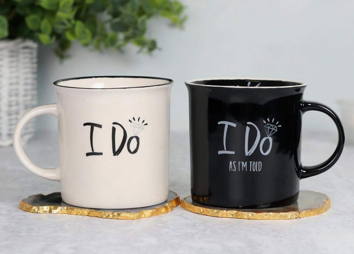 Ceramic Bride And Groom Mugs I do Wedding engagement Gift