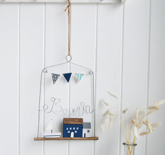 Hanging Beach Coastal Scene Wire And Driftwood