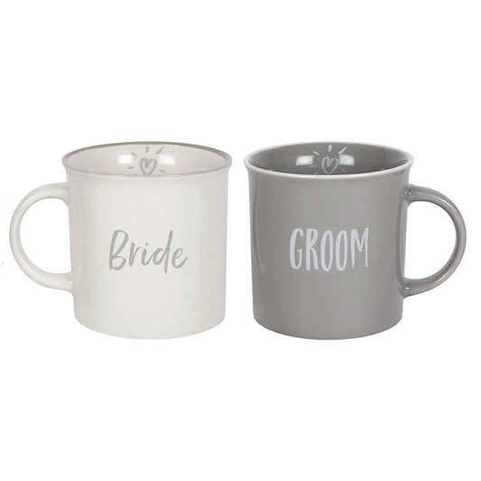 Ceramic Bride And Groom Mugs Wedding Gift