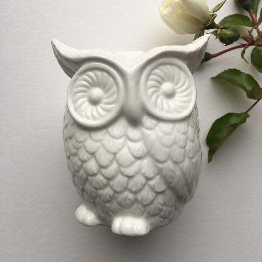 White Owl Ceramic Money Box