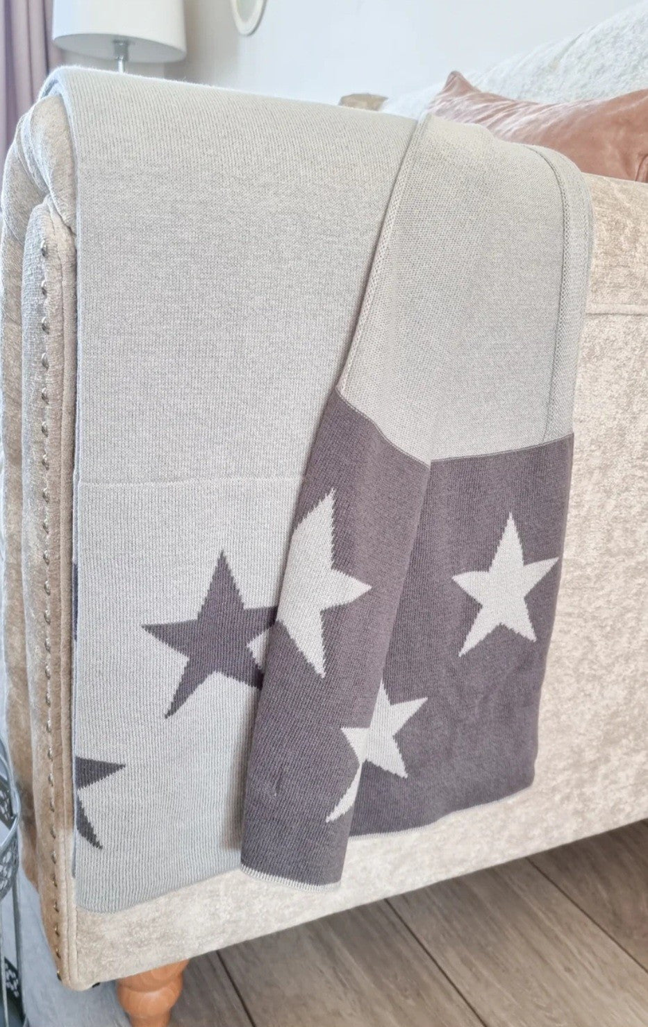 Grey Star Double Sided Cotton Throw Great Gift BNWT