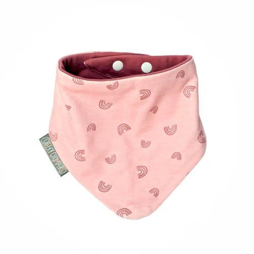 Cheeky Chompers Teething Dribble Bib, pink rainbows