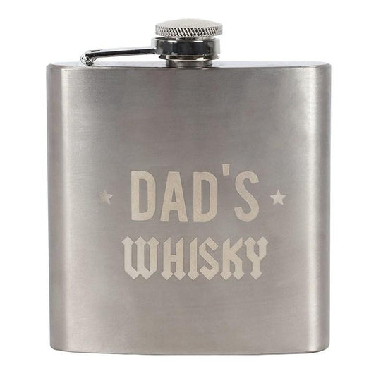 Dad Rocks Whisky Hip Flask Father's Day Gift Ideas Stainless Steel Metal