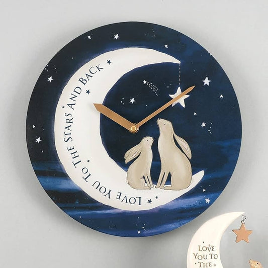 Jones Home & Gifts, Engineered Wood, Love You to the Moon and Back Wall Clock