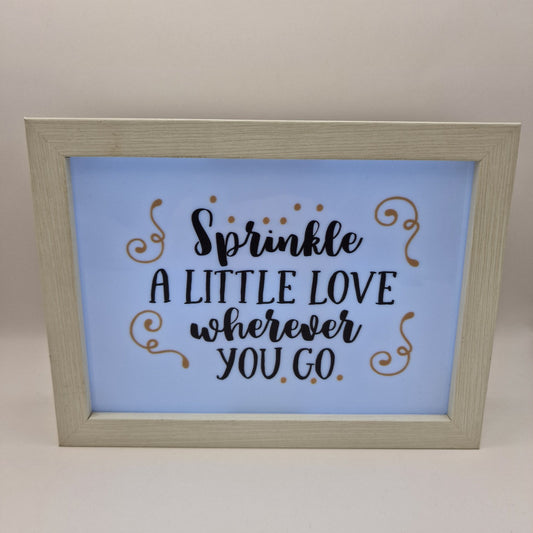 Sprinkle a little love Light Up Box Picture Wall Hanging Freestanding