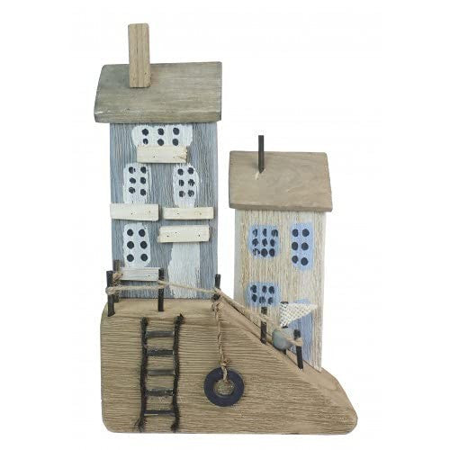 Painted Harbour Side Beach House on Driftwood Block