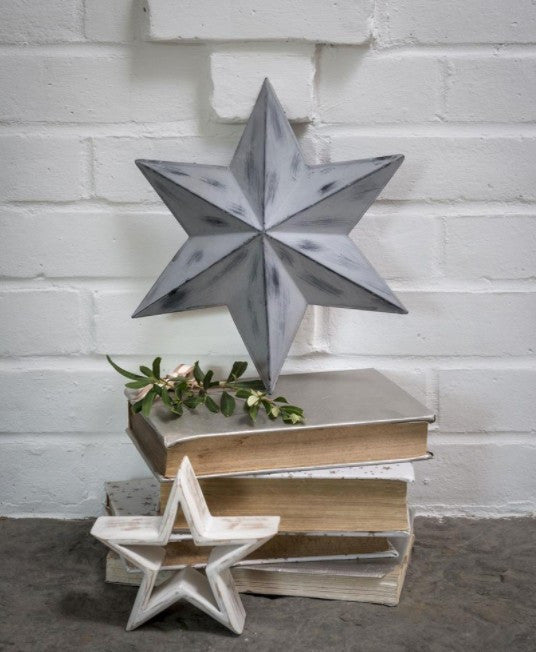 Shabby Chic grey Metal Star Rustic Distressed