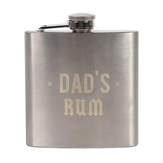 Dad Rocks Rum Hip Flask Father's Day Gift Ideas Stainless Steel Metal