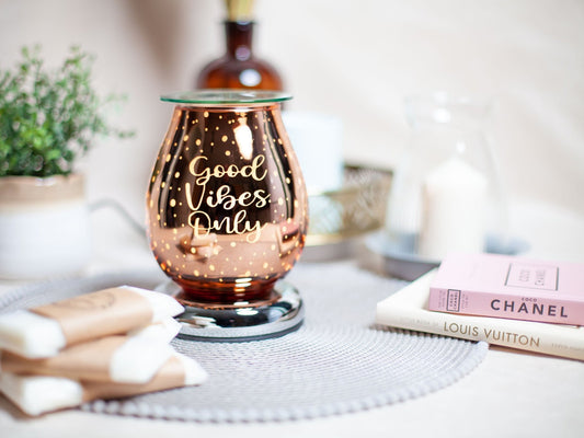 Good Vibes Only Electric Wax Melt Oil Burner Aroma Lamp Light Touch Control