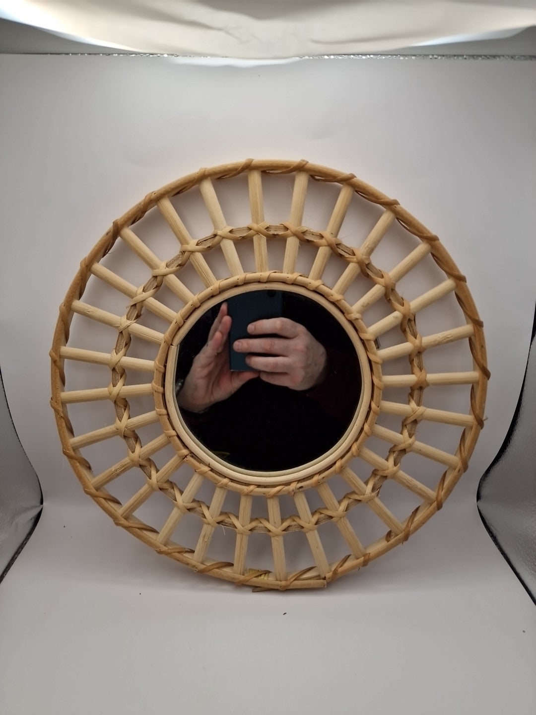 Round Bamboo Mirror 30cm Diameter