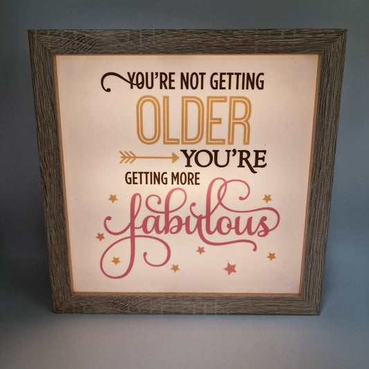 Your Not Getting Older Light Box Birthday Gift