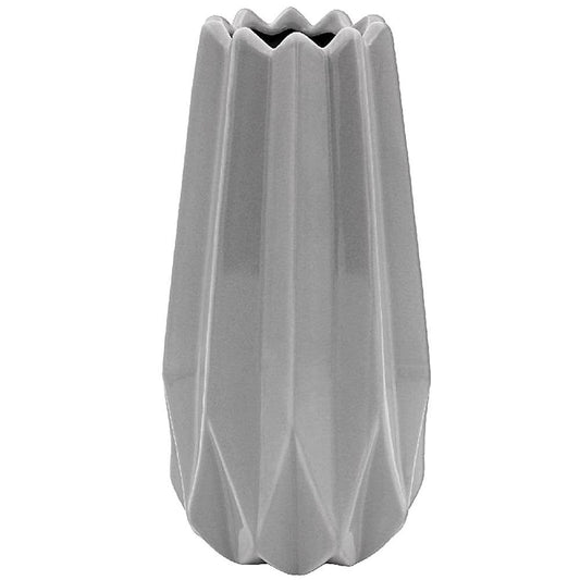 Ceramic Geometric Vase - 30cm - Grey